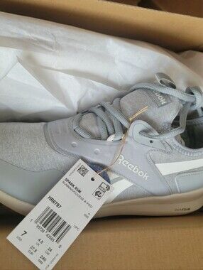 Reebok Spark Run Womens Athletic Shoes - Light Gray and White